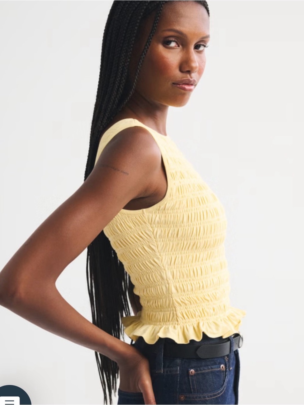 Abercrombie 2-in-1 Reversible Smocked Top - Yellow - Picture 2 of 5